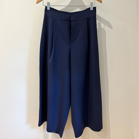 Club Monaco wide leg crop pants, dark blue, size 6 - Picture 1 of 5